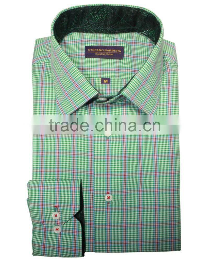 2014 hot design fahsion men cotton shirt check shirt