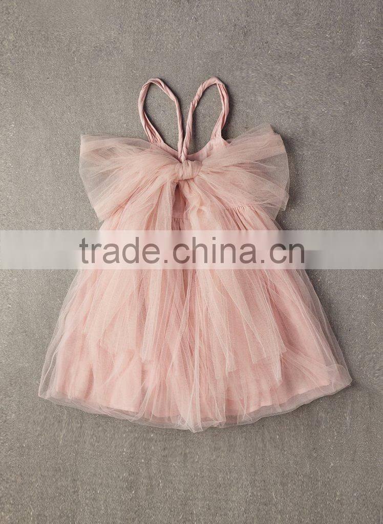 Factory Wholesale Girl Party Dress big bow Tulle Girl wedding Dresses
