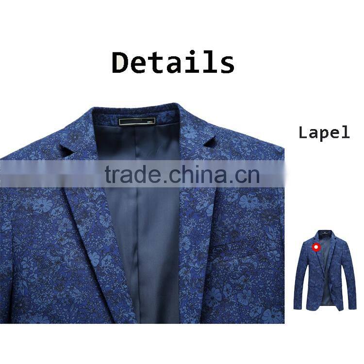 Wholesale Fashion Men'S Printed Suit Polyester Jacket Blzer Made In China
