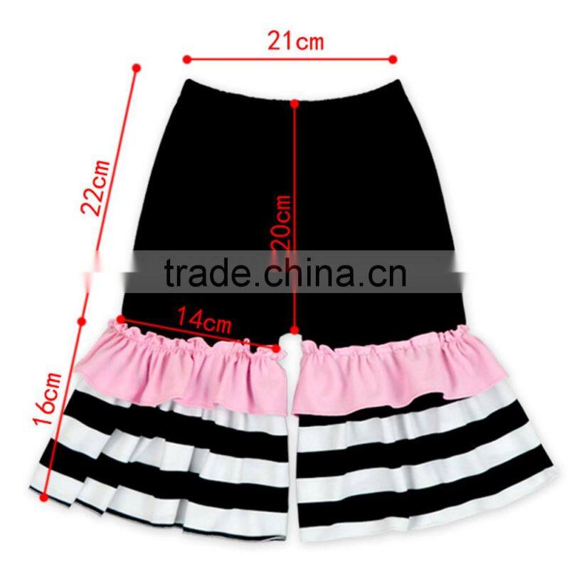 Wholesale 3pcs children clothing set sleeveless ruffle 3 layers edible fungus shirt and pant gilr short layeredtriple ruffle set