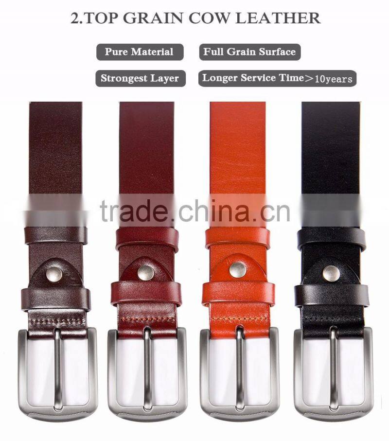 Custom Print Pure Leather Belts Classic Men's Cowhide Casual Jeans Belt