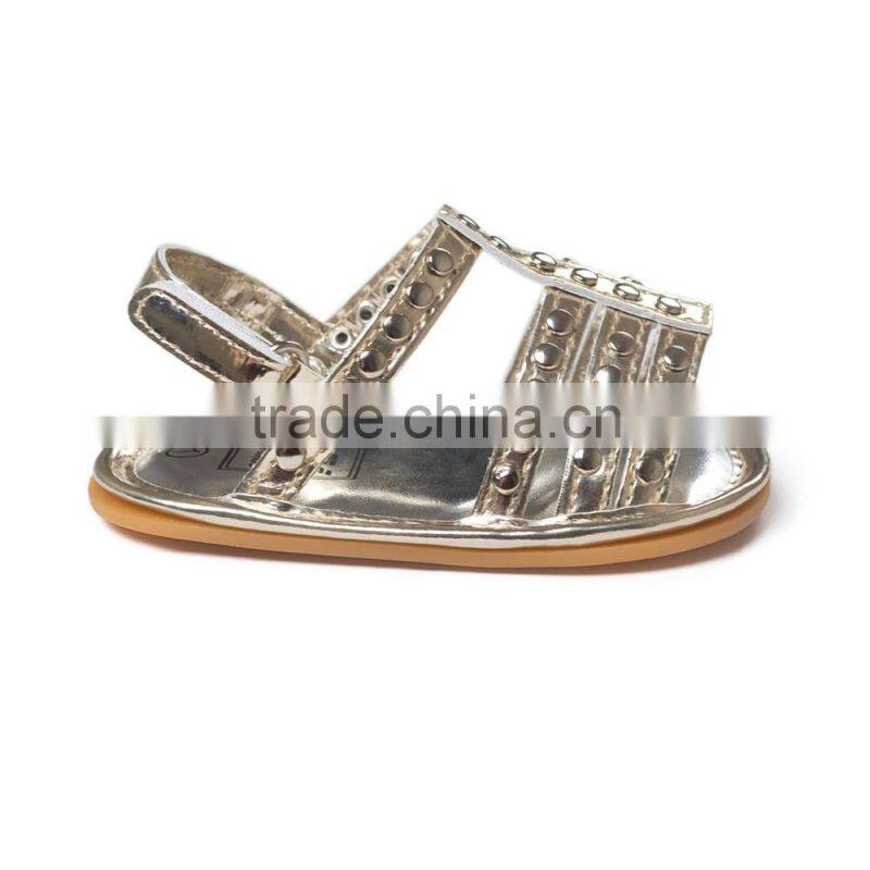 Rivet artificial leather sandals for baby girl, fashion baby sandals