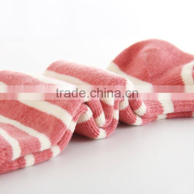 Winter Combed Cotton Striped terry socksm,children socks thickening soft knee high elastic stockings