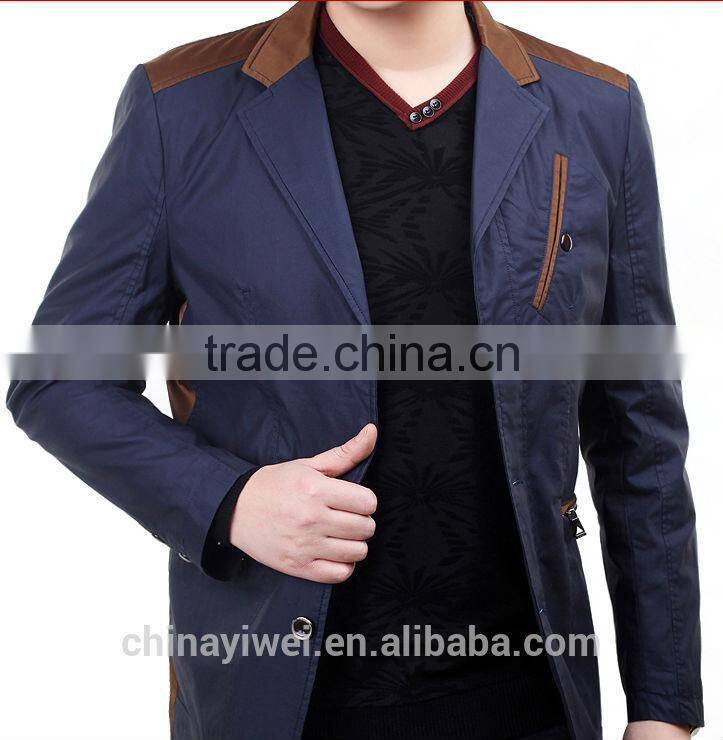 good quality suit collar long jacket for man