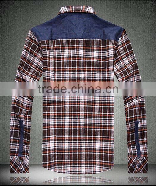 2016 Exclusive style 100%Cotton Single-sided velvet Checked thickening Flannel Shirt for men