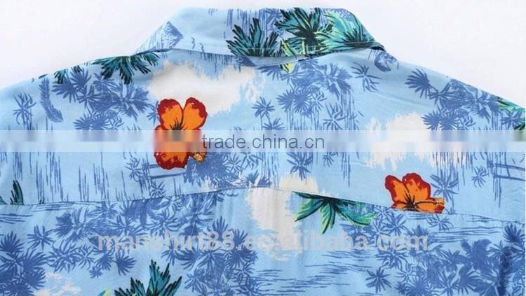 Stylish men t-shirts cheap fancy hawaiian shirts wholesale