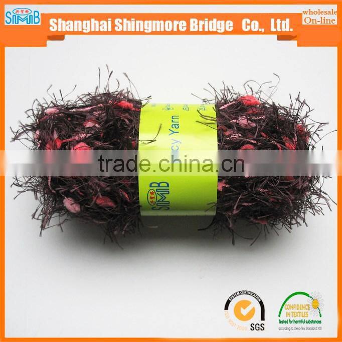 Online shopping first choice feather pompom yarn from China feather pompom twisted yarn factory in a low price