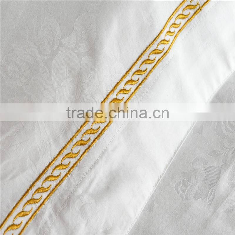 5 star hotel bed linen set/embroider hotel bedding set/luxury bed sheet set