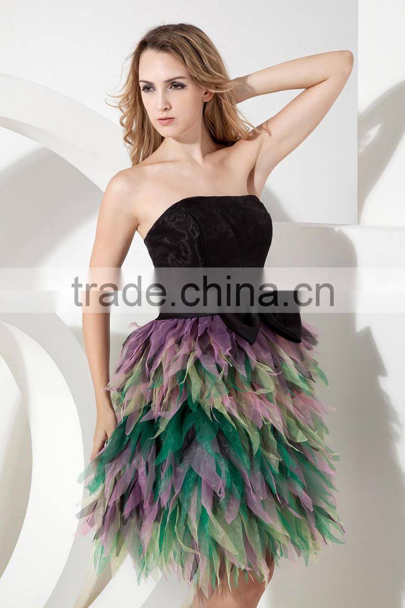 2017 wholesale simple style imitation silk mini-length prom dressesED137