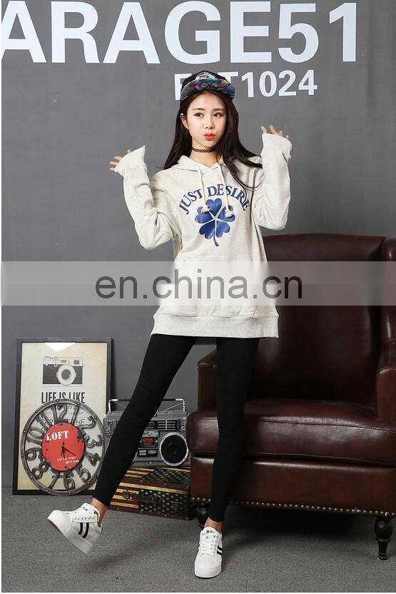 Cheap Women's Fleece sweatershirt Kangaroo pocket long sleeves fleece jacket Sweatershirt Terry hoodie with rubber print