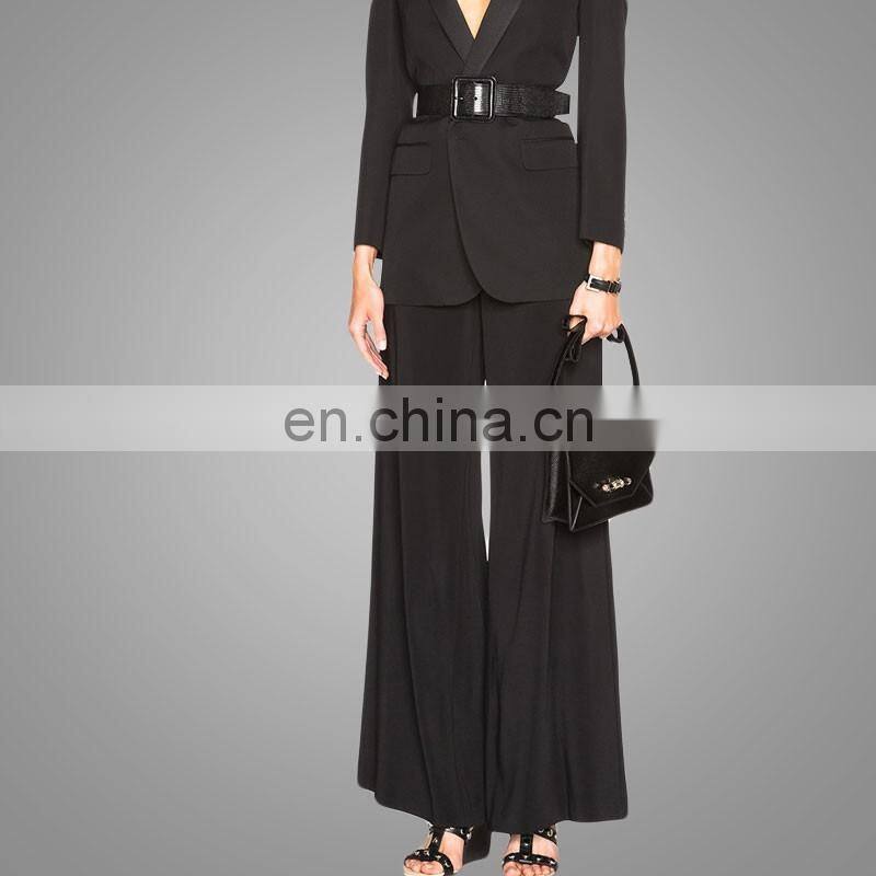 New Latest Muslim Design High Waist Pants Palazzo Trousers Wide Leg Pants Plus Size Black Trousers Feet Trousers Ankle Length