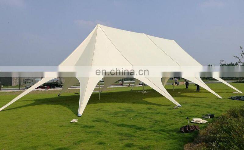 Beige 25x14m big three peak star canopy tent used for 100 people party/event/trade show with factory price