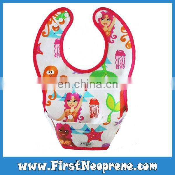 Rainbow Flower 3mm Thick Neoprene Sublimation Printing Baby Bibs