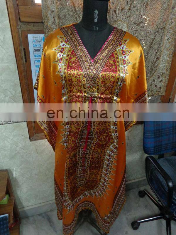 Printed Satin kaftan