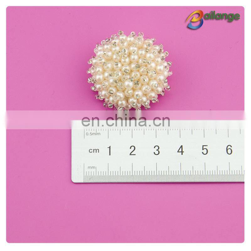 White bead color handmade accessories beaded decorative button down collar shirt