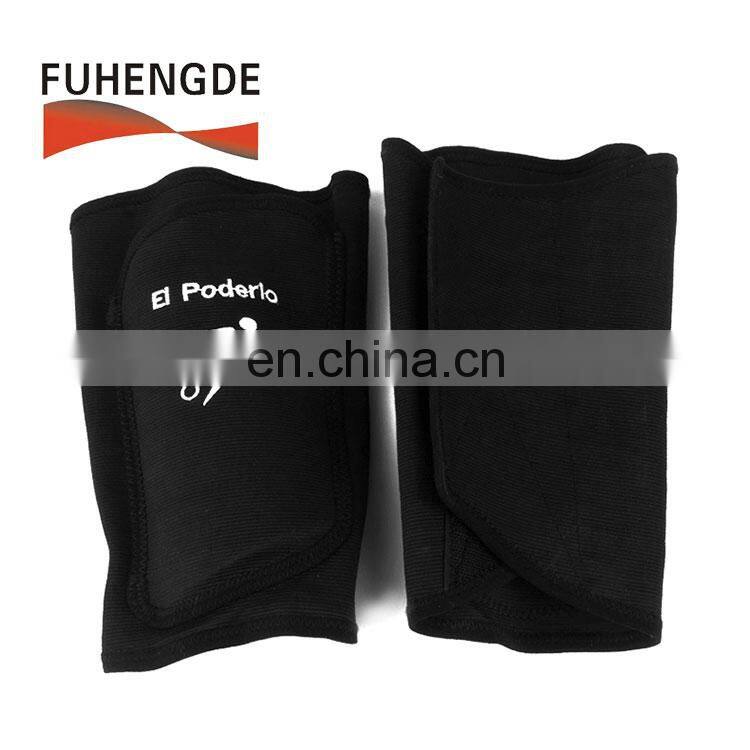 Latest designs sporting band logo embroidery elastic leg strap wrap with iron protection