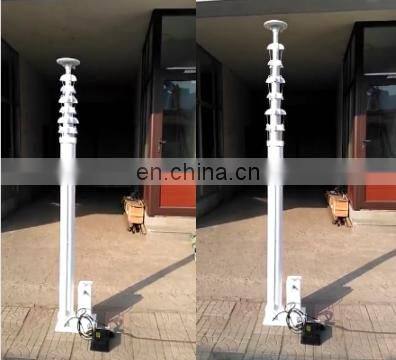 15m motorized fast extended telescoping pole mobile tower in white