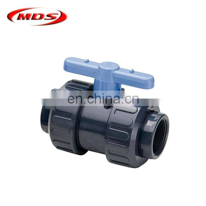 1/4 plastic pvc union ball valve grey