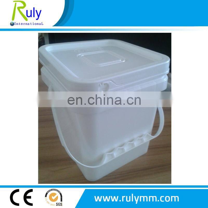 transparent plastic square bucket food grade with handle and lid