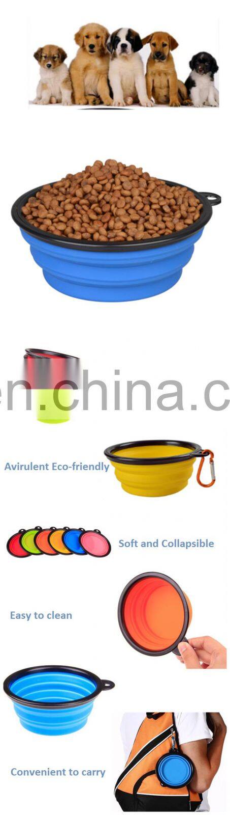 High quality durable PDA silicone double ear pet travel bowl with good service