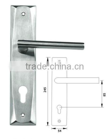 China Solid 304 Stainless Steel lever door lock plate