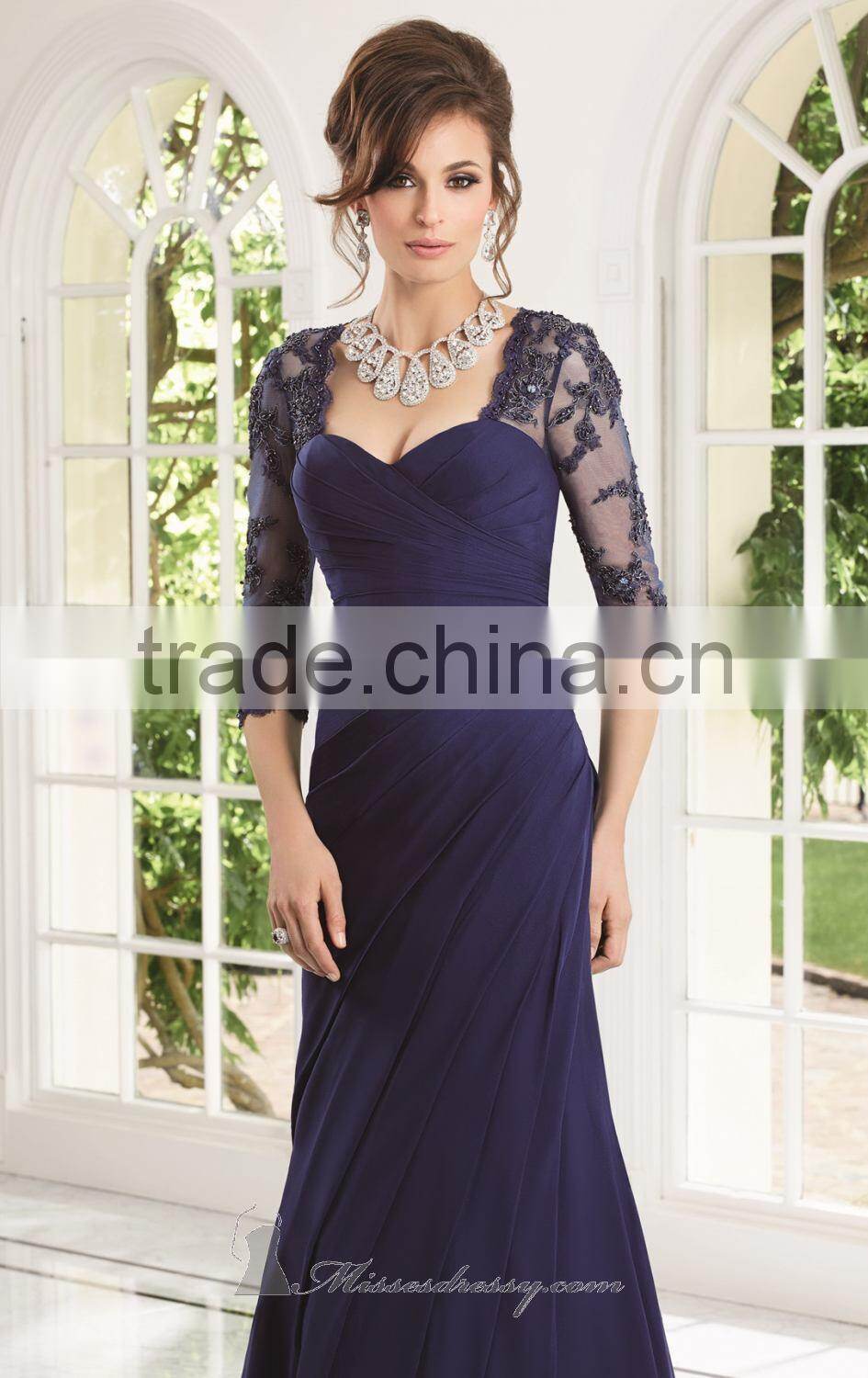 Elegant and Charming Sweetheart Mother of the Bride Dress with Appliqued and Pleat High Quality Mother of the Bride Dress