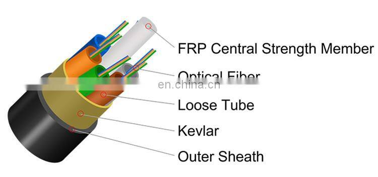 GL Glasfaserkabel adss optical cable 12 core kabel rohrschelle span 750m