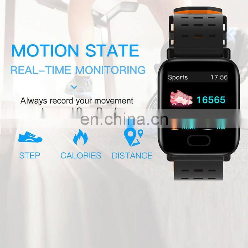 Heart Rate Monitor Blood Pressure Waterproof Smart Bracelet Smartwatch A6