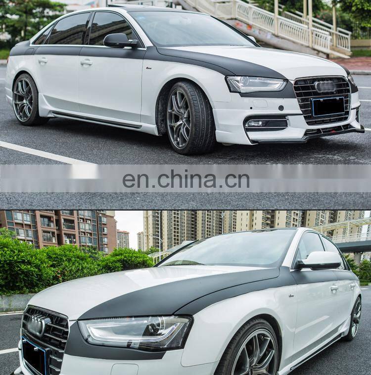 Runde ABS Material Car Modification Sport Style Front Rear Lip Side Skirt Spoiler Exhaust Suitable For 2013-2016 Audi A4L Body Kit