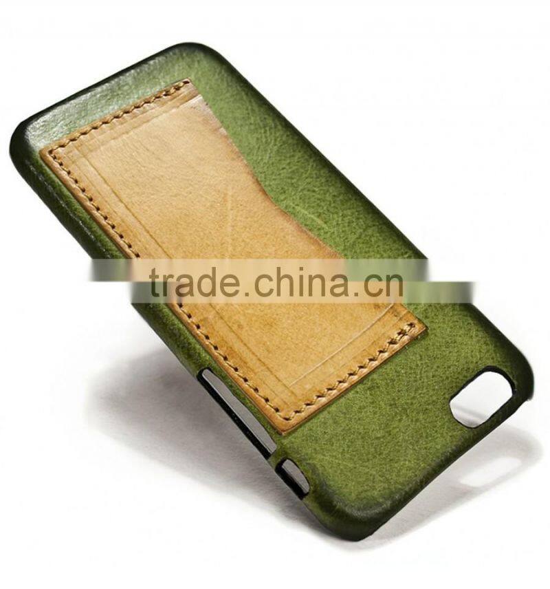 genuine cow leather mobile phone case phone holder with card slot for iphone 6/6s