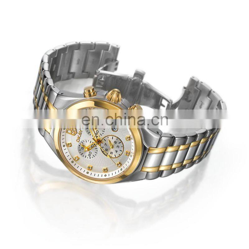 2019 luxury all stainless steel 3 eyes watch for couple watch