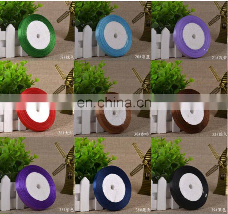 1cm 25Yards/Roll Grosgrain Satin Ribbons for Wedding Christmas Party Decorations DIY Bow Craft Ribbons