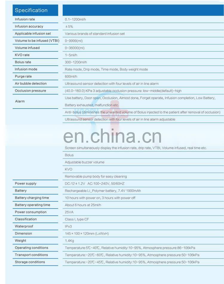 HC--R003A Portable animal use veterinary iv infusion pump for veterinary infusion pump