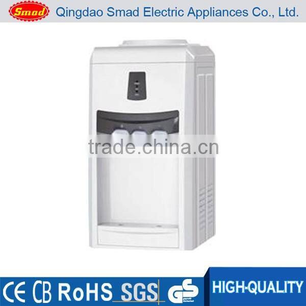 Portable mini desktop hot and cold water dispenser with refrigerator