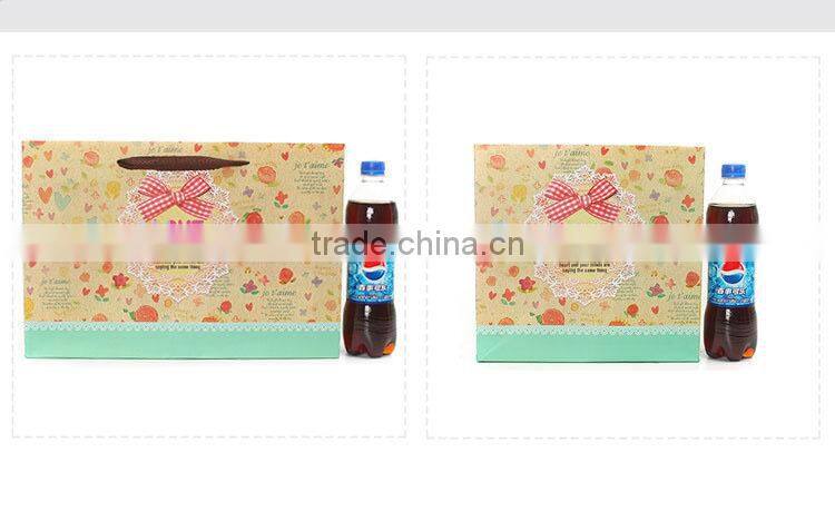 khaki lace love pattern custom paper shopping bag