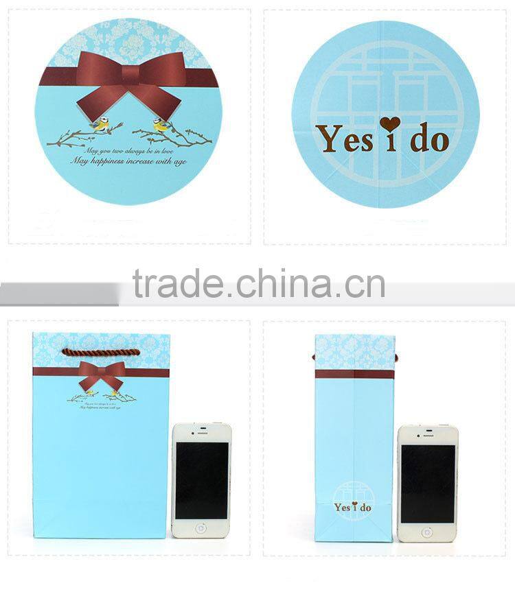 clean blue wedding door gift paper bag