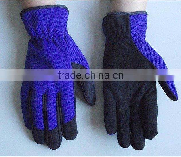 Spandex Back Synthetic Leather Palm safety Protective Mechanic Work Gloves