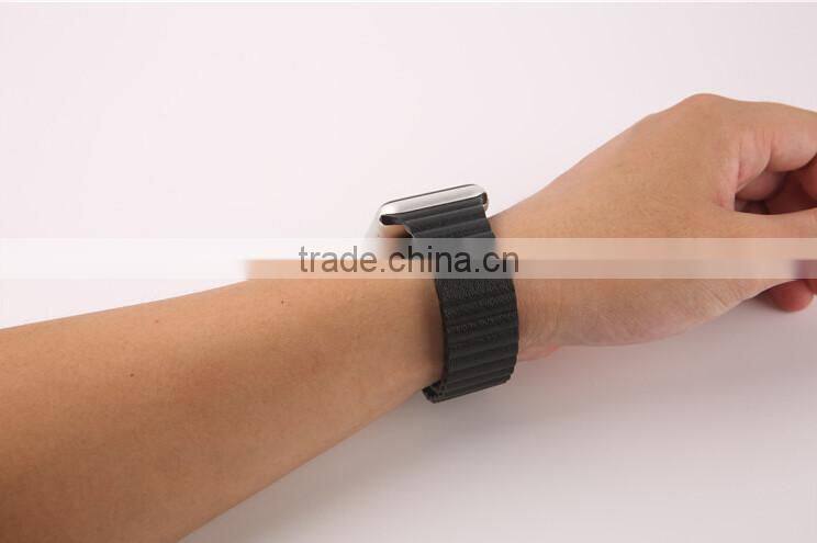 link bracelet For Apple Watch Leather Loop 42mm Adjustable Magnetic Closure strap For Apple Watch leather Band 38