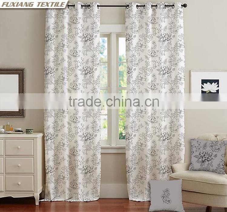 Doris Peony Flower Pattern Printed Bedroom Window Curtains