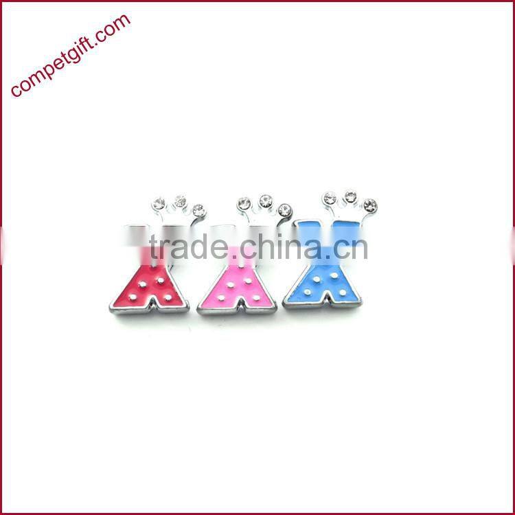 Produce Offer Creative Colored Crown Slider Zinc Alloy Letters Charms