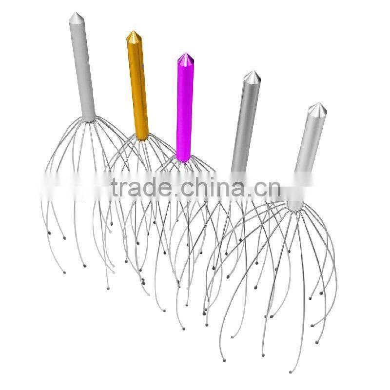 Handy Stainless Steel Head Scalp massager, metal spider head massager,twin head massager