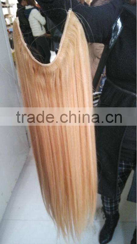 100% human hair Flip In Hair Extensions Halo Hair Extension Good quality