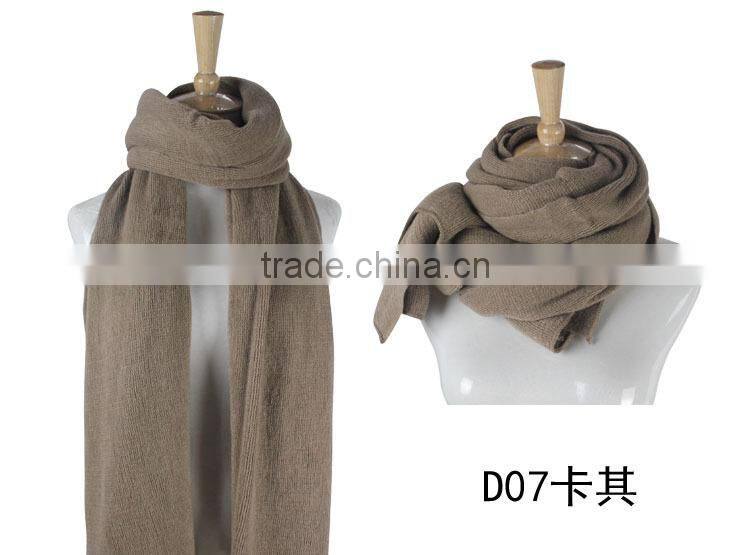 Wholesale Long Acrylic Knitted Plain Fashion Ladies Winter Scarf