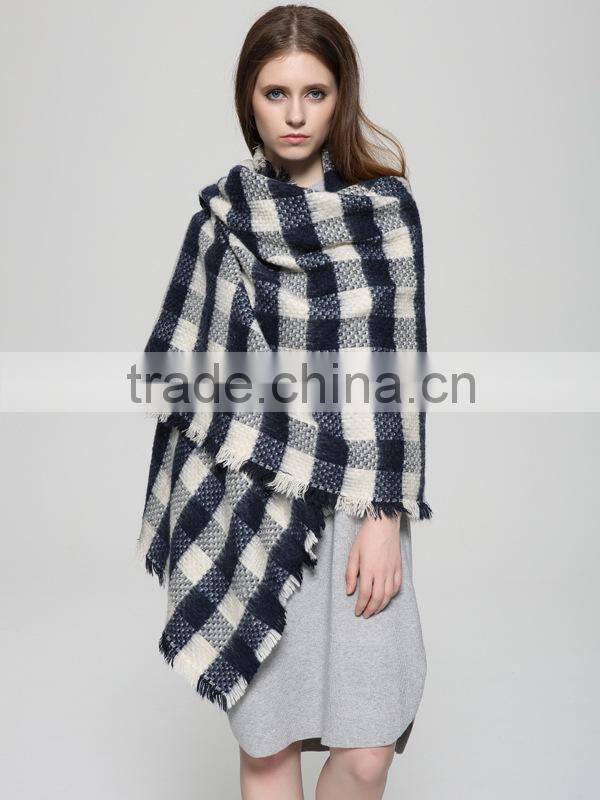 Warm Winter Fashion Ladies Wide Long Plaid Pashmina Kashmir Shawl