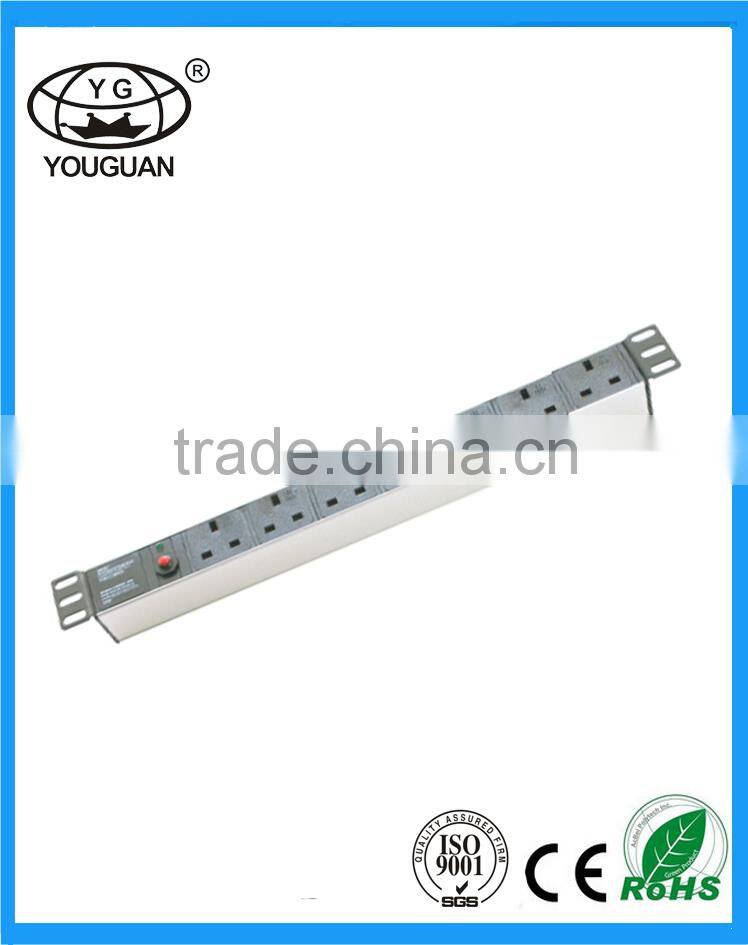 19 inch 7 Ways intelligent English type PDU with Indicator light and overload protection