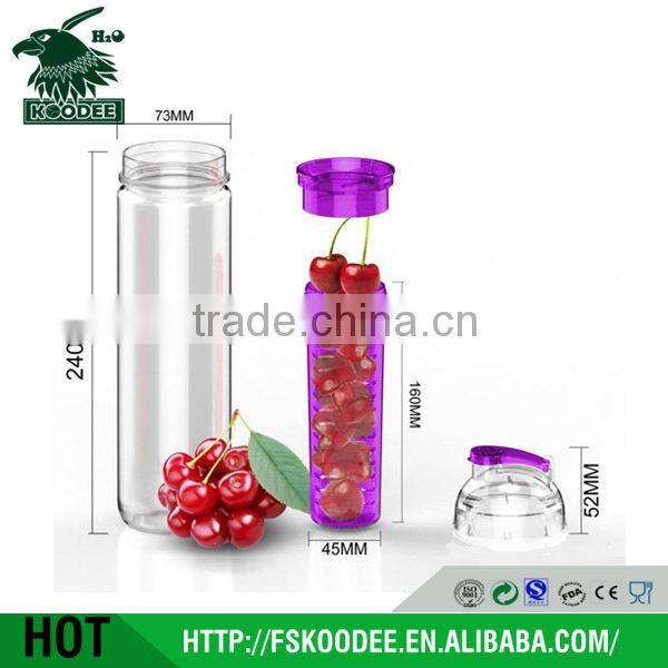 2016 Promotional Gift Plastic Dinking Water Bottle with Fruit Infuser