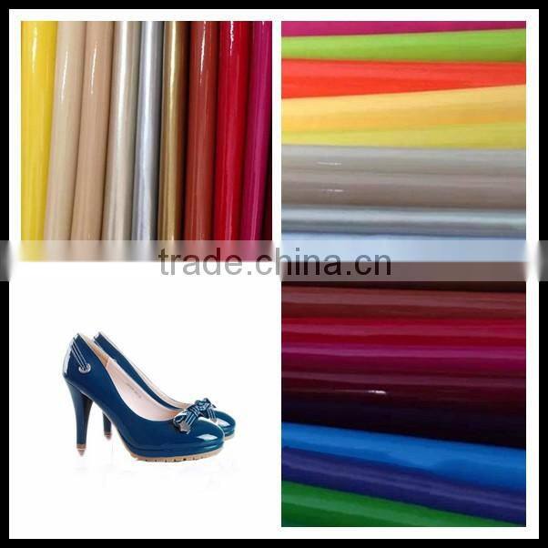 shiny glossy high light mirror pu synthetic leather for llady fashion shoes upper