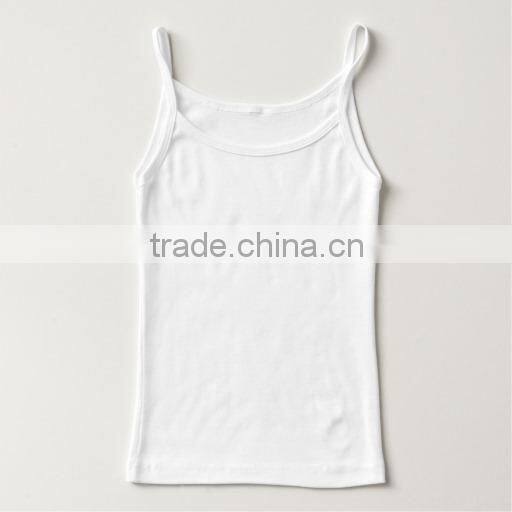 hotsale cheap white plain spaghetti strap tank top for ladies