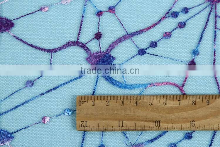 Print beautiful pattern embroidery sequins colorful tulle lace fabric