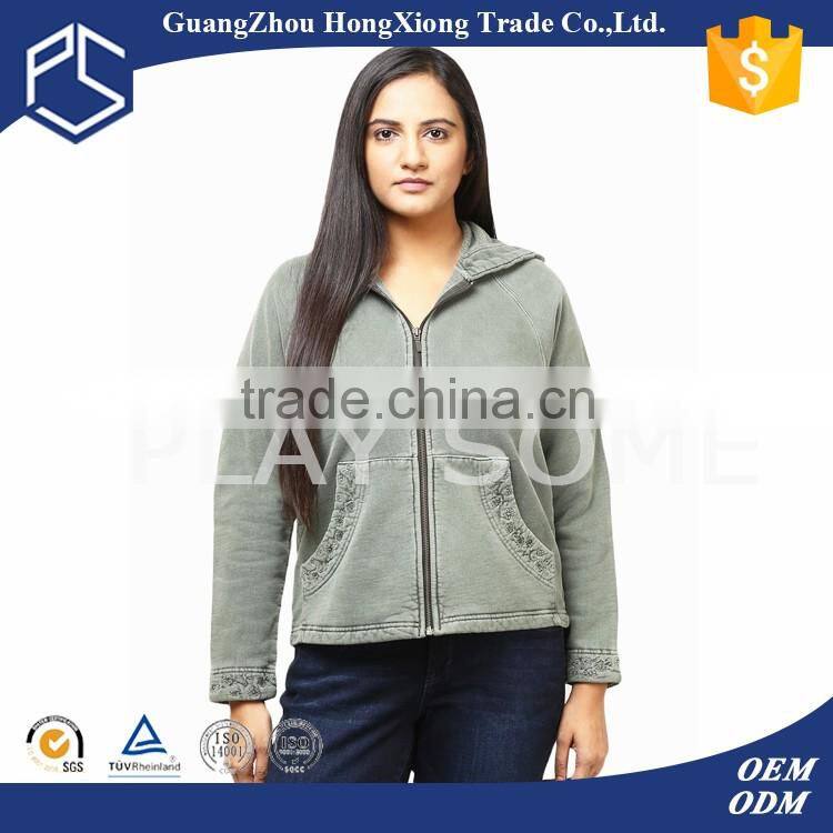2016 new style 100%cotton with pocket custom crop hoodies
